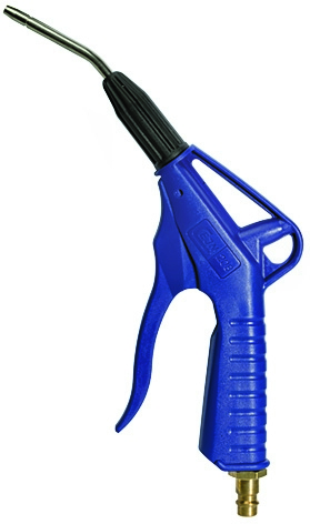 Ausblaspistole mit integriertem Regler zur stufenlosen Druckanpassung, ideal für empfindliche Reinigungsarbeiten und gezielte Luftstromsteuerung.