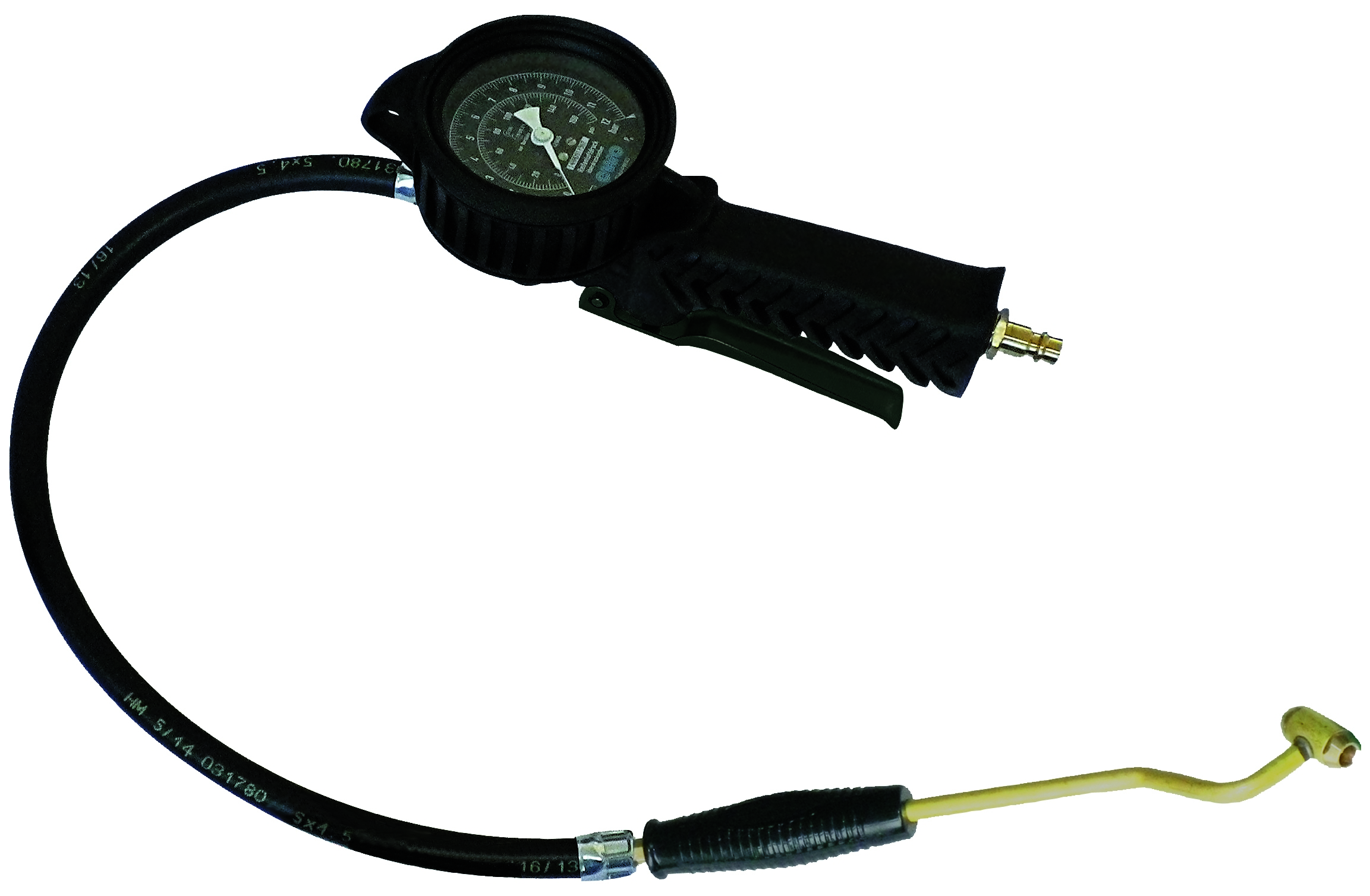 Reifenfüller mit Tankstellenstecker, nicht geeicht, zur schnellen und unkomplizierten Befüllung von Reifen in Werkstatt oder Garage.