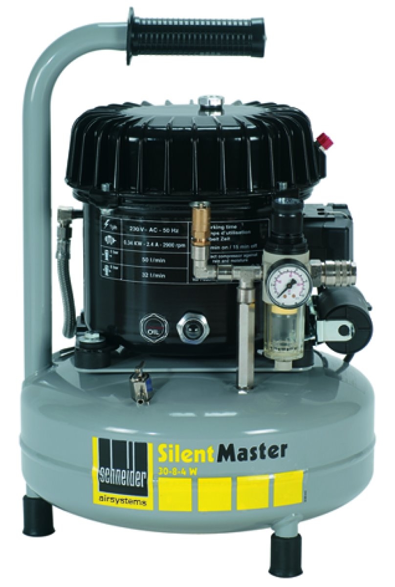 Kompakter SEM 50-8-9 W Kompressor mit hoher Förderleistung, ideal für Werkstatt- und industrielle Anwendungen.