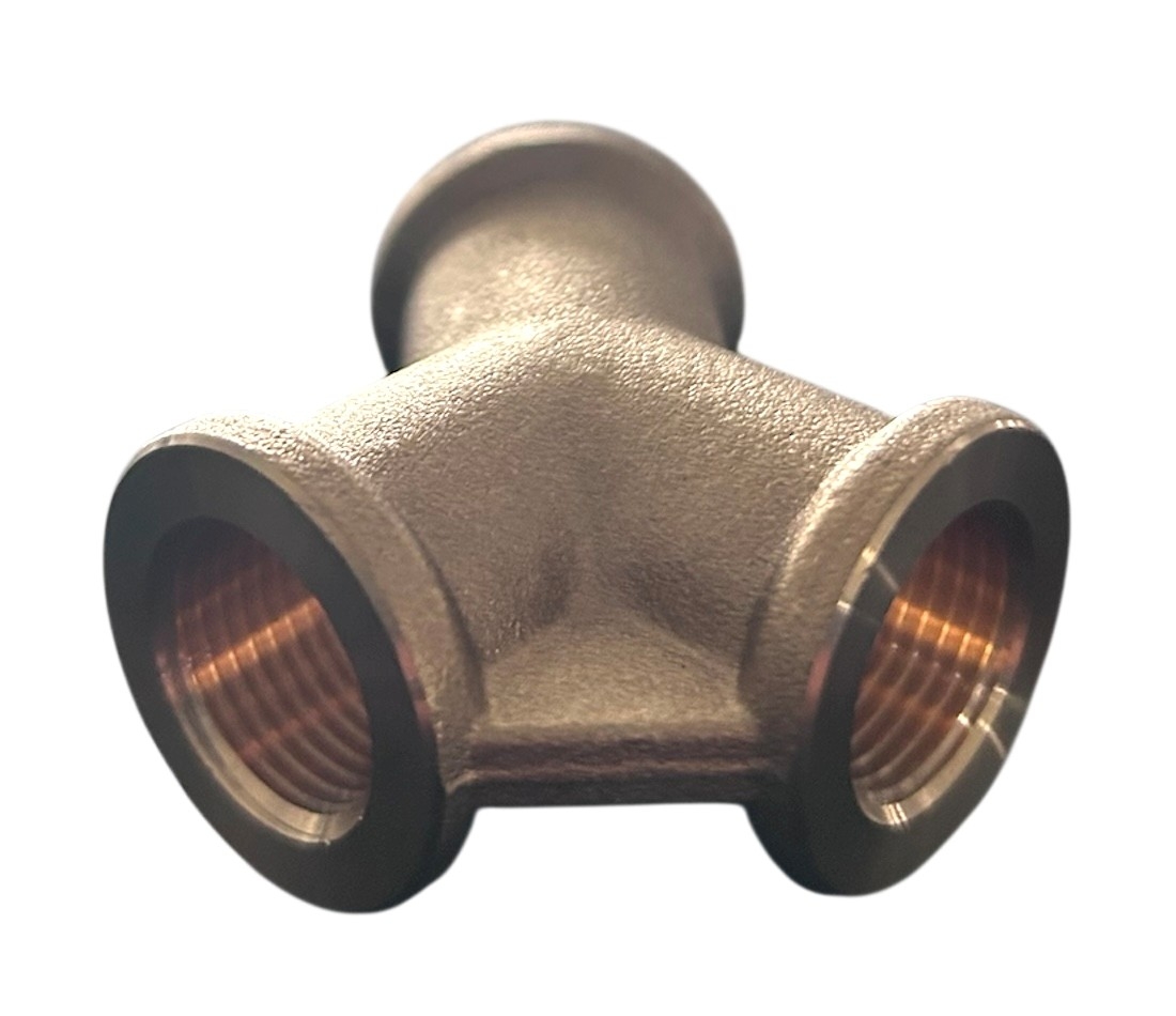 Zweierverteiler 3/8 Zoll aus Messing für Druckluft, robust und langlebig, ohne Kupplungen