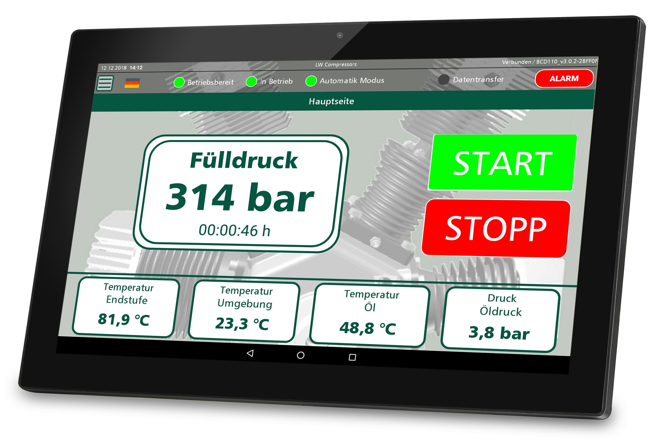 Remote Tab Control (RTC) Gerät zur kabellosen Steuerung und Bedienung von Maschinen oder elektronischen Systemen, für präzise und komfortable Anwendung.