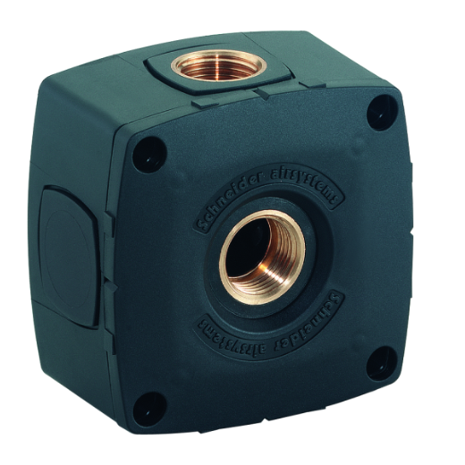 Robuste Rohrleitungsdose zur ordentlichen Installation und Verbindung von Rohren oder Kabeln in Druckluft- und Elektroinstallationen, schützt Anschlüsse und Leitungen.