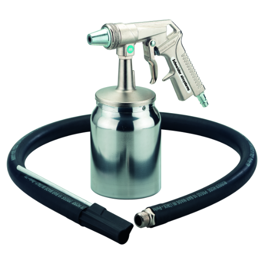 Robuste Sandstrahlpistole für präzises Entfernen von Rost, Farbe und Verschmutzungen auf Metall, Holz und anderen Oberflächen.