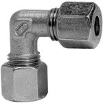 Robuste 10 mm Winkel-Verschraubung aus Metall oder Kunststoff, ermöglicht den sicheren Anschluss von Schläuchen oder Rohren in 90°-Winkeln für Druckluft- oder Flüssigkeitssysteme.