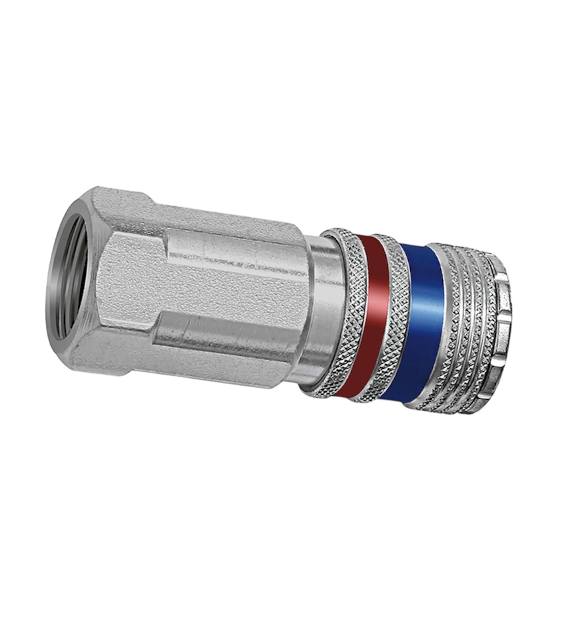 Sicherheits-Schnellkupplung SSK-NW 7,6 aus robustem Material, für sicheres und einfaches Kuppeln von Druckluftleitungen.