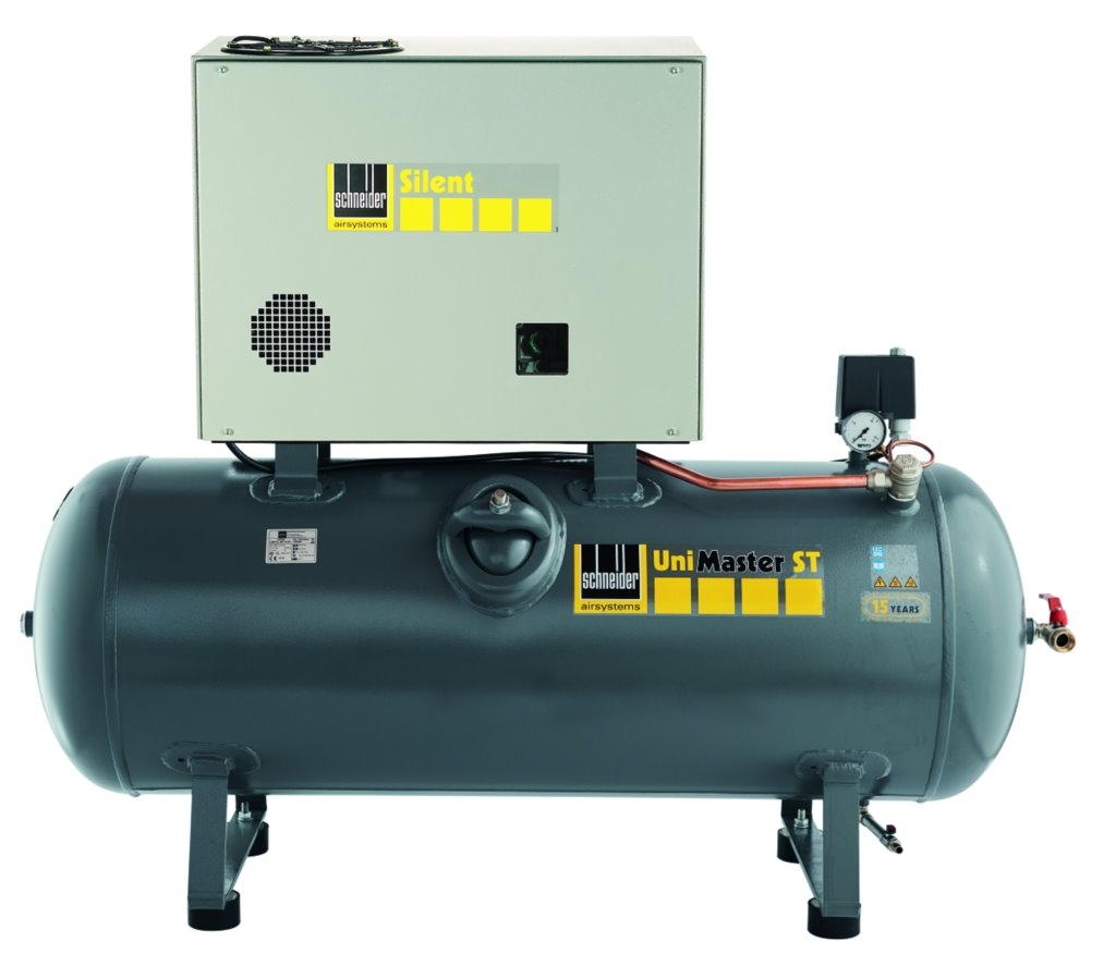 Hochleistungs-Kolbenkompressor UNM STL 660-10-270 XS in kompakter Bauweise, geeignet für Werkstatt- und Industrieeinsätze.