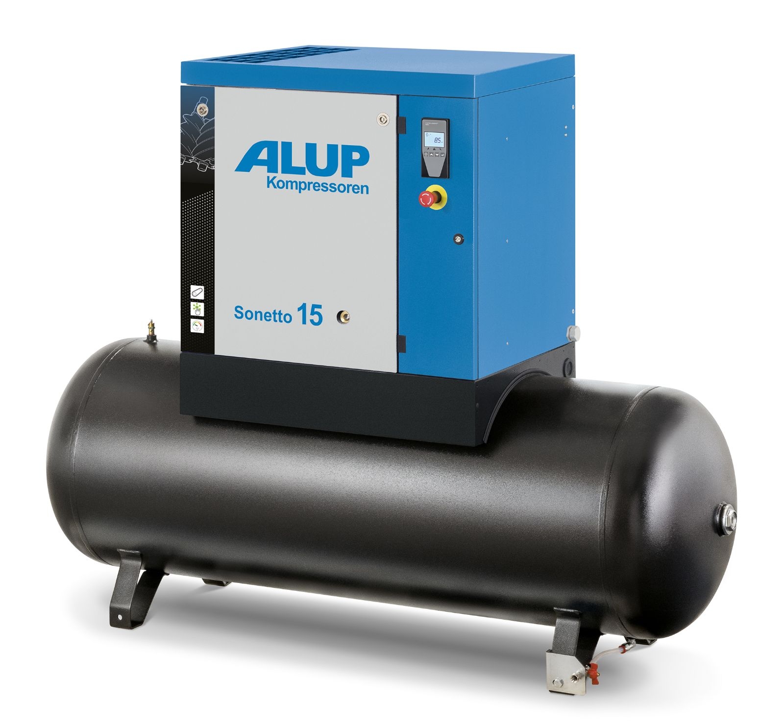 SONETTO Schraubenkompressor, zuverlässig und energieeffizient, ideal für industrielle Druckluftanwendungen und Werkstattbetrieb.