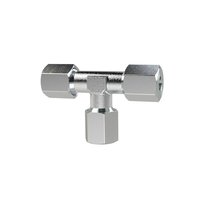 T-Stück aus Metall oder Kunststoff, ermöglicht die Verzweigung von Rohr- oder Schlauchleitungen in Druckluft- oder Wassersystemen.