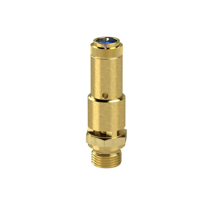 Sicherheitsventil DN 10 aus robustem Messing, sorgt für sicheren Überdruckschutz in Rohrleitungen und Drucksystemen.