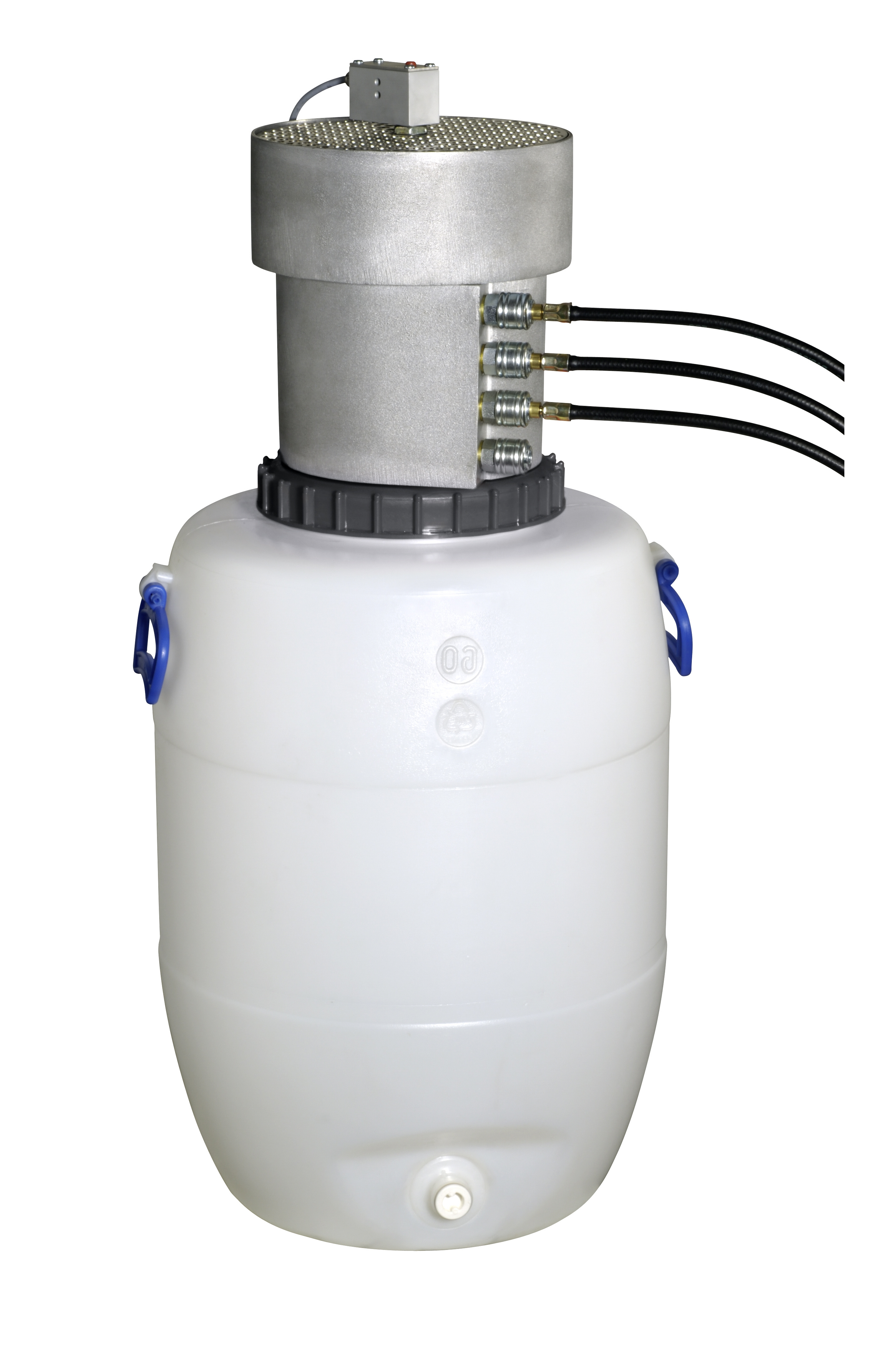 Kondensat-Sammelbehälter zum Auffangen von Kondenswasser aus Filtern oder Druckluftanlagen, schützt Geräte vor Feuchtigkeit und sorgt für effizienten Betrieb.