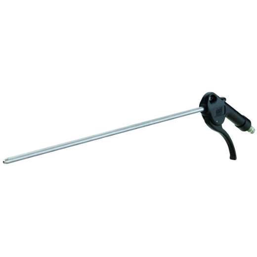 Ausblaspistole für Druckluft, ideal zum Entfernen von Staub und Schmutz an schwer zugänglichen Stellen in Werkstatt und Industrie.
