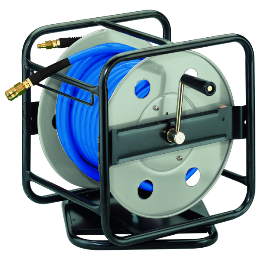 Manueller Schlauchaufroller mit 20 m Schlauch (14×10 mm), für Druckluft geeignet, platzsparend, robust und einfach zu bedienen