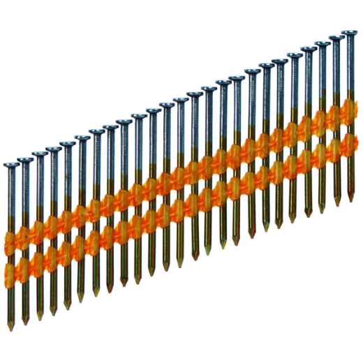 Streifennägel RN31, nebeneinander angeordnet, geeignet für den Einsatz in Druckluftnaglern.