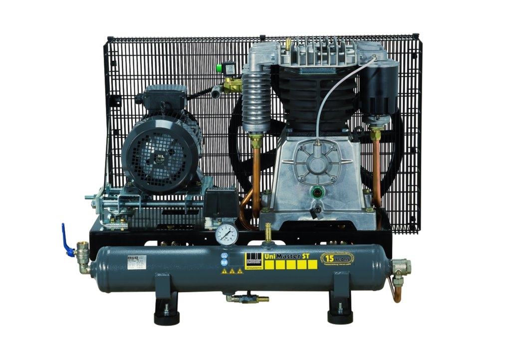 UNM STB Kompressor für Werkstatt und Industrie, robustes Design und hohe Förderleistung für vielseitige Druckluftanwendungen.
