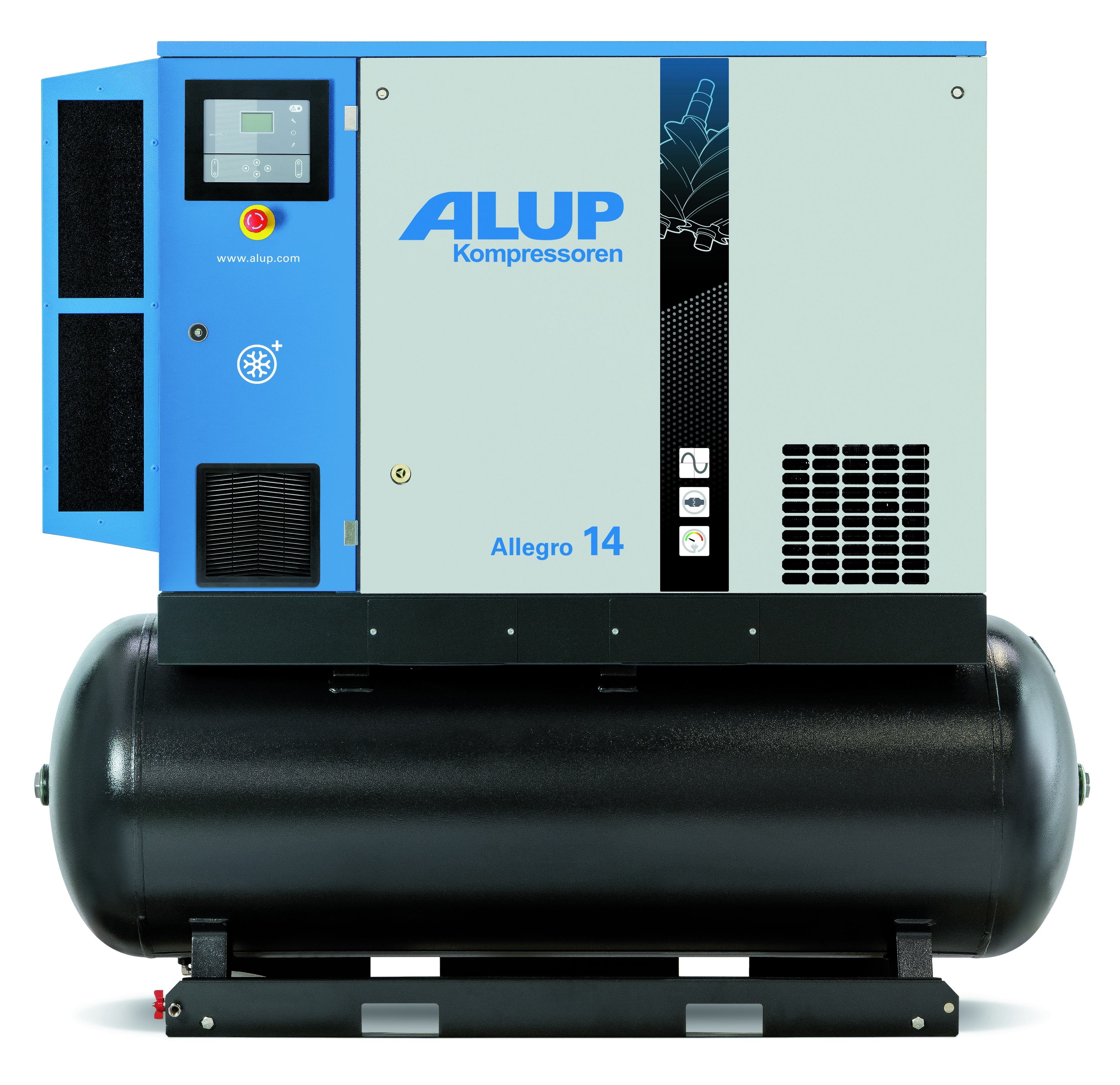 Schraubenkompressor ALLEGRO 8/13 270 PL 400/5 für kontinuierliche Druckluftversorgung in Industrie und Werkstatt, öleingespritzt, mit hoher Förderleistung und robustem Dauerbetrieb.