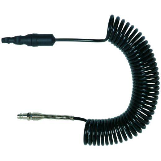 Handliche Ausblaspistole inklusive Schlauch zum einfachen Entfernen von Staub, Spänen und Schmutz aus schwer zugänglichen Bereichen in Werkstatt und Industrie.