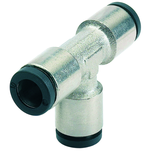 Abbildung eines T-Verbinders R5, zur sicheren Aufteilung oder Verbindung von Druckluftleitungen in Werkstatt und Industrie.