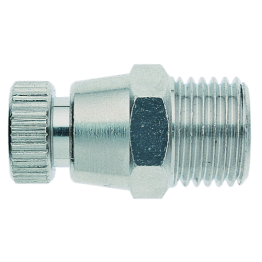 Abbildung eines Kondensatablassventils, das automatisch angesammeltes Kondenswasser aus Druckluftbehältern oder Filtern ablässt, um die Systemeffizienz und Luftqualität zu erhalten.