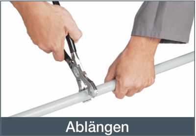 Robuste Rohrleitung in Stangenform für Druckluftsysteme, geeignet zum Aufbau stabiler Leitungen in Werkstatt, Industrie und Handwerksbetrieben.