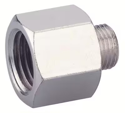 Robuster Reduziernippel aus Metall zur Verbindung von Rohren oder Schläuchen unterschiedlicher Durchmesser, sorgt für dichte und stabile Anschlüsse in Druckluft- und Flüssigkeitssystemen.