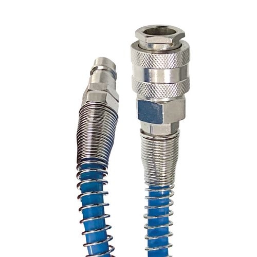 Spiralschlauch 6×8 mm, 5 m lang, robust und elastisch, ideal für Druckluft- und Werkstattanwendungen, platzsparend durch Aufwicklung