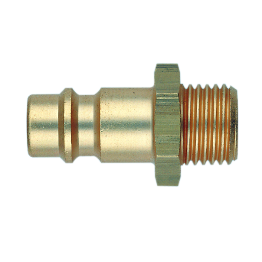 Robuster Stecknippel mit Außengewinde aus Metall oder Kunststoff, geeignet zum sicheren Anschluss von Schläuchen oder Rohren in Druckluft- und Flüssigkeitssystemen.