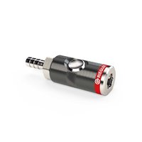 Druckknopf-Sicherheitskupplung aus Metall für den sicheren und schnellen Anschluss von Druckluftwerkzeugen und Schläuchen.
