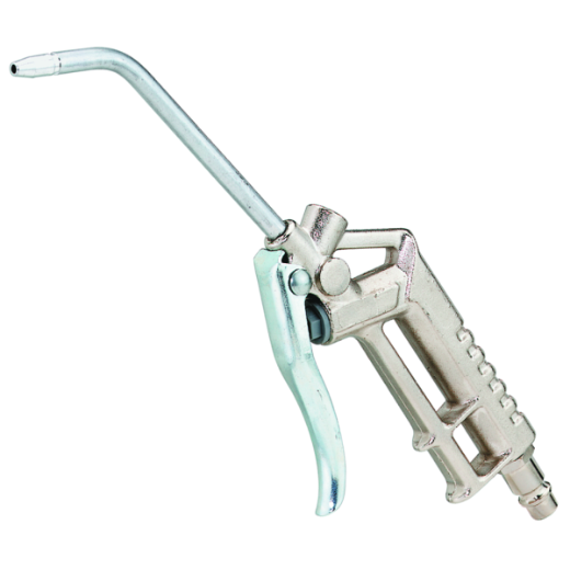 Metall-Ausblaspistole mit 100 mm langem Blasrohr, ideal zum gezielten Entfernen von Staub, Spänen und Schmutz in Werkstatt und Industrie.