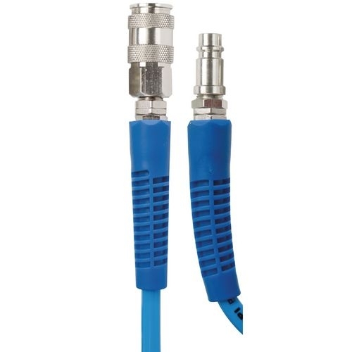 Spiralschlauch 8×12 mm, 10 m lang, robust und flexibel, ideal für Druckluft- und Werkstattanwendungen, platzsparend durch Aufwicklung